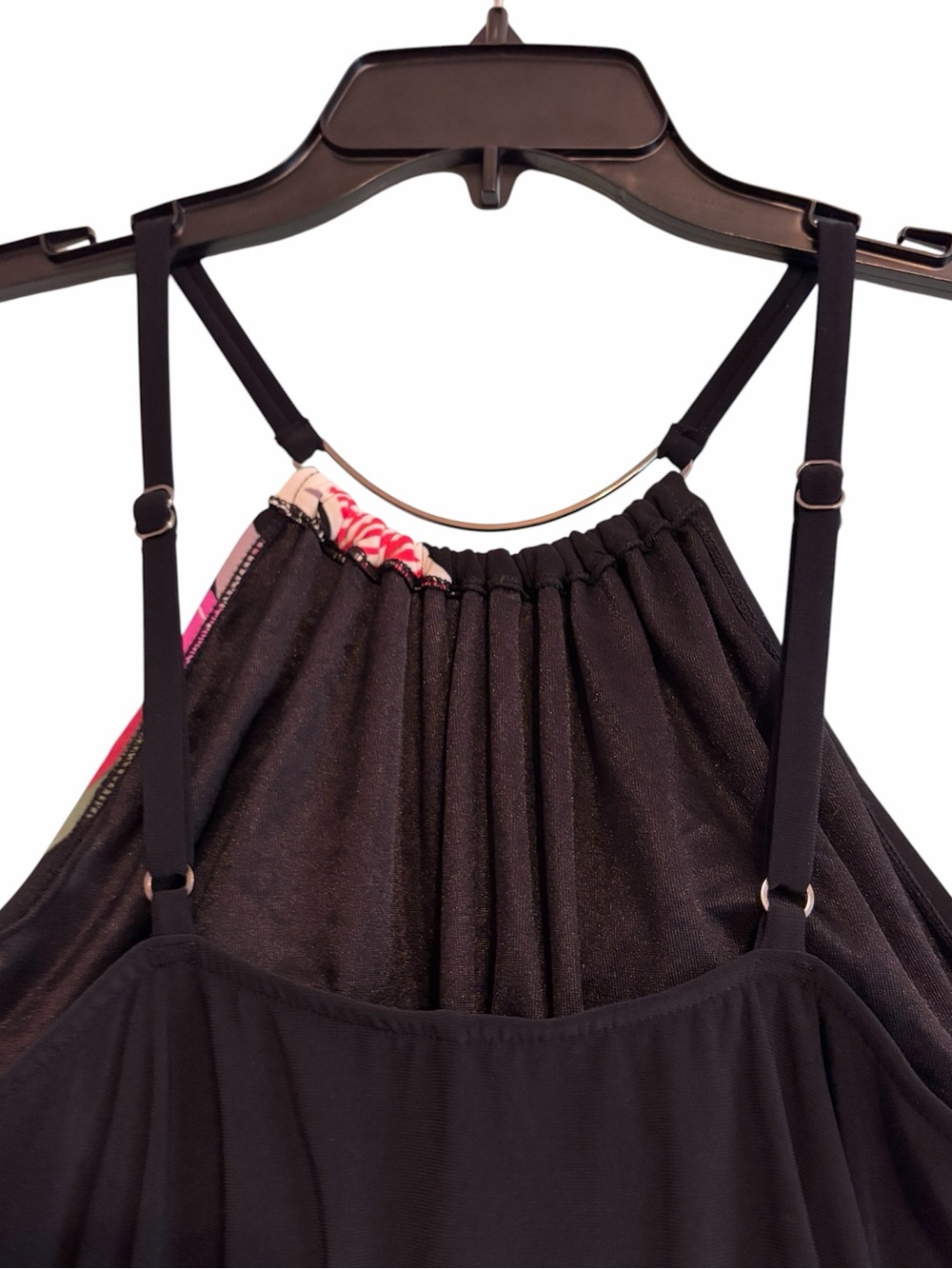 MAGICSUIT BLACK TROPICAL FLORAL IN PLACE PARKER ONE PIECE SWIMSUIT SWIM DRESS - Picture 7 of 9